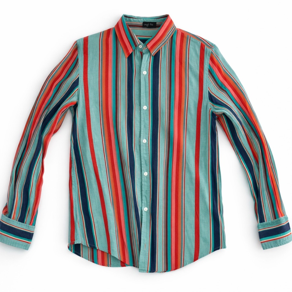 LRL Lauren Jeans Co Ralph Lauren Striped Button Down Shirt M Y2K Cotton